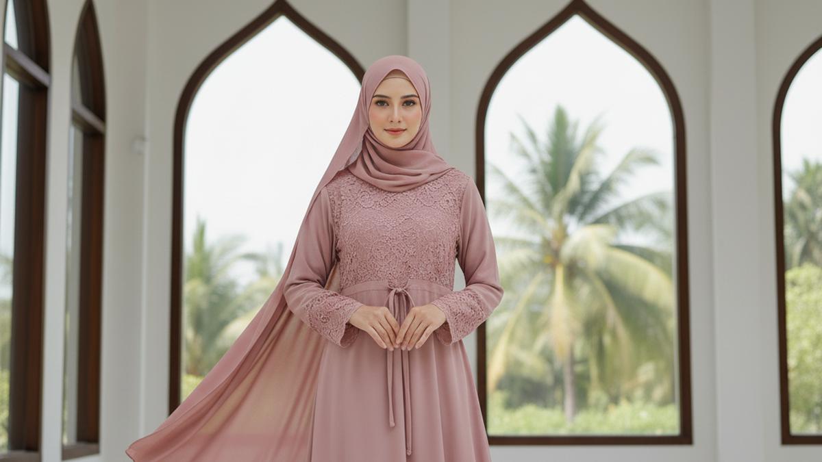 7 Model Abaya Brokat Syari Minimalis untuk Gaya Anggun dan Modern