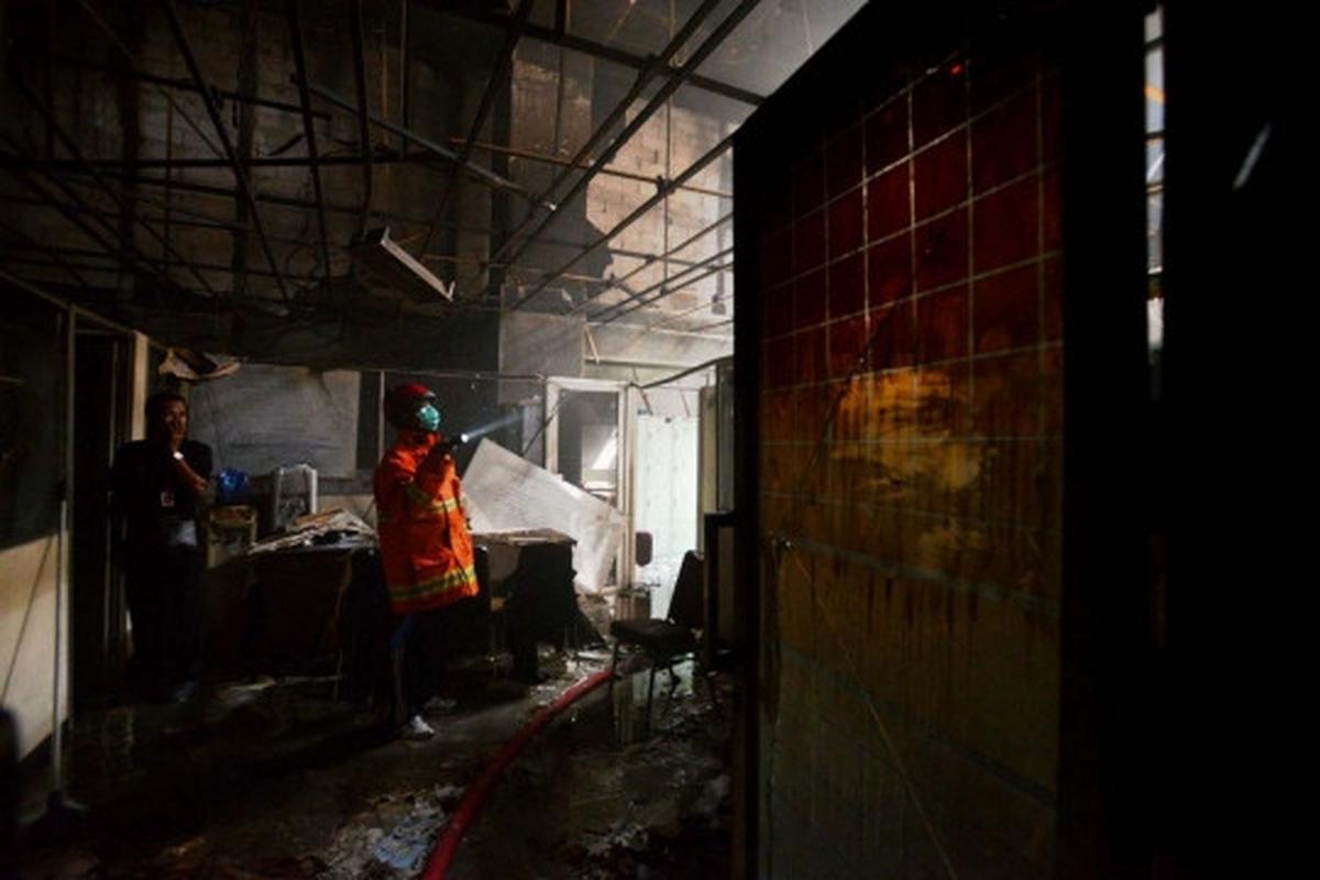 Kondisi hangus basement Dirjen Pajak usai dilalap si jago merah