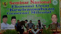 Mantan Ketua Umum PAN Soetrisno Bachir menyatakan saat ini 56 persen warga muhammadiyah memilih Jokowi untuk kembali menjadi Presiden RI periode kedua (Liputan6.com/Yuliardi Hardjo)