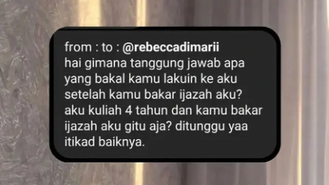 Viral! Ijazah Dibakar Gara-gara Helm Tak Dikembalikan (Foto: Instagram @menfesstangerang)