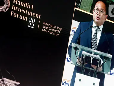 Wakil Menteri BUMN II Kartika Wirjoatmodjo memberi sambutan pada Mandiri Investment Forum (MIF) 2022 di Jakarta, Rabu (9/2/2022). Bank Mandiri bersama Mandiri Sekuritas serta didukung Kementerian Investasi kembali menyelenggarakan MIF 2022. (Liputan6.com/HO/Rizki)