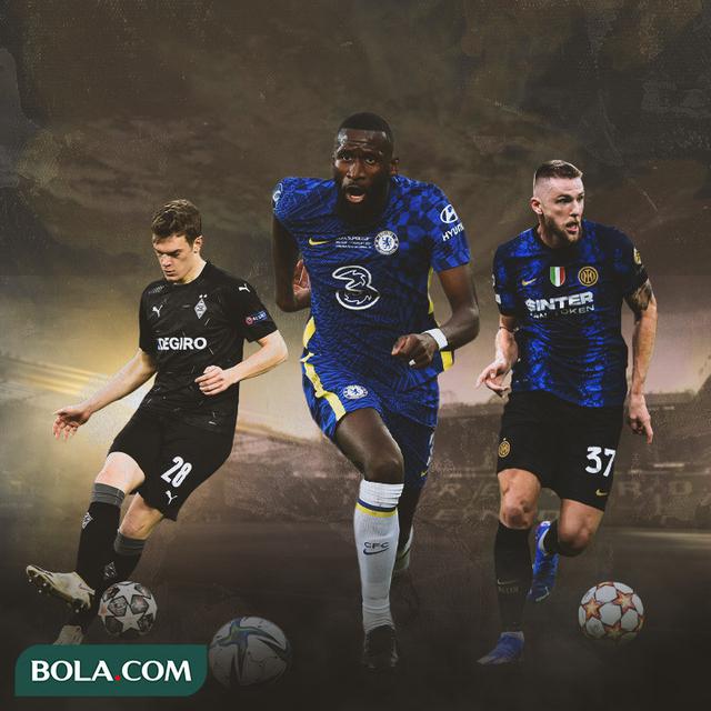 Ilustrasi - Mattias Ginter, Antonio Rudiger, Milan Skriniar