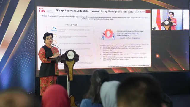 Ketua Dewan Audit OJK Sophia Wattimena dalam acara Webinar Hari Anti Korupsi Sedunia (HAKORDIA) Tahun 2023. (Dok OJK)