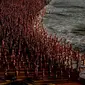 Ribuan orang telanjang di Pantai Bondi, Australia. (AFP/Saeed Khan)