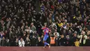 Penyerang Crystal Palace, Jean-Philippe Mateta berselebrasi usai mencetak gol ke gawang Arsenal pada pertandingan Liga Inggris di stadion Selhurst Park di London, Inggris, Selasa (5/4/2022). Kemenangan Palace mengantarnya menempati posisi kesembilan dengan raihan 47 poin. (AP Photo/Ian Walton)