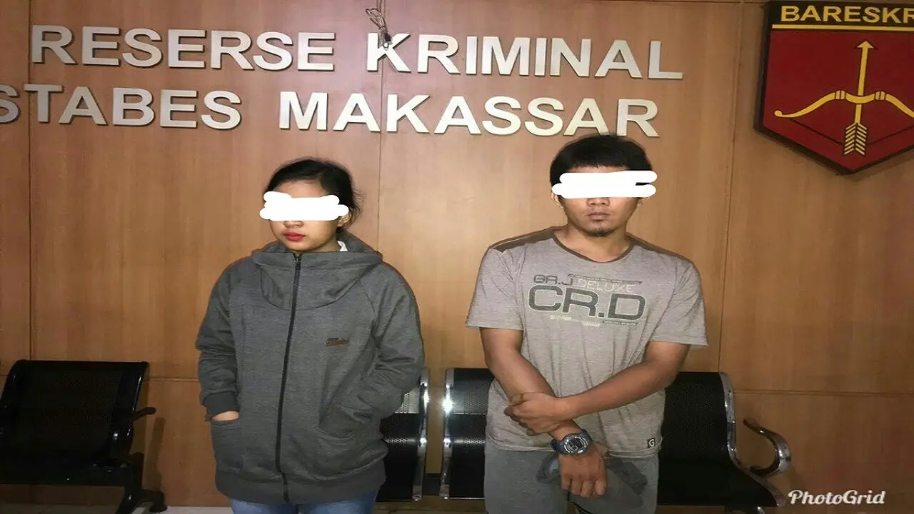 Resmob Polsek Panakukang berhasil menangkap muncikari inisial BA bersama rekan ABG perempuan inisial SY yang ia tawarkan ke pelanggannya (Humas Polrestabes Makassar/ Eka Hakim)
