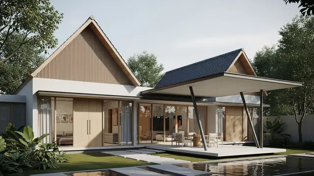 4 Model Rumah Minimalis dengan Atap Kombinasi Pelana dan Kanopi Modern yang Fungsional