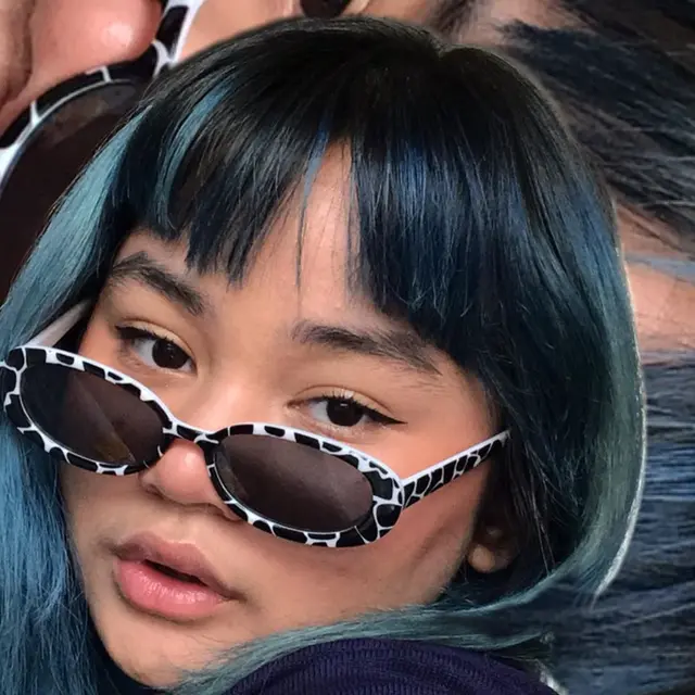 Potret Terbaru Davina Shafa Dengan Rambut Biru. (Sumber: Instagram/mimashafa)