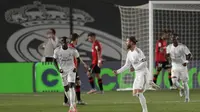 Sergio Ramos mencetak gol lewat tendangan bebas saat Real Madrid melawan Mallorca (AP)