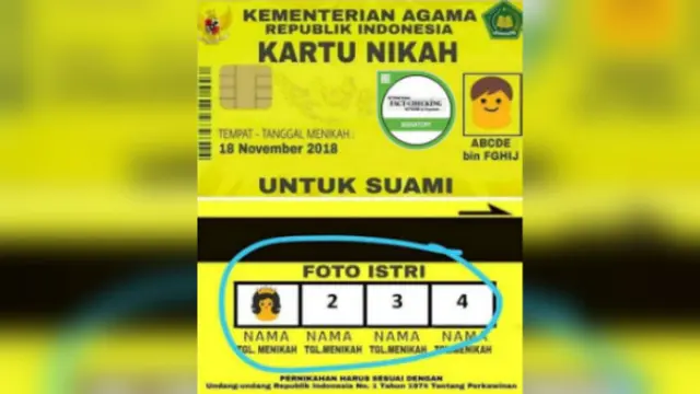 [Cek Fakta] Kementerian Agama Buat Kartu Nikah dengan 4 Kolom Istri?