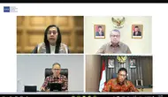Menteri Keuangan (Menkeu) Sri Mulyani Indrawati dalam konferensi pers Komite Stabilitas Sistem Keuangan (KSSK), secara daring, Jumat (3/5/2024). (Foto: Liputan6.com/Tira Santia)