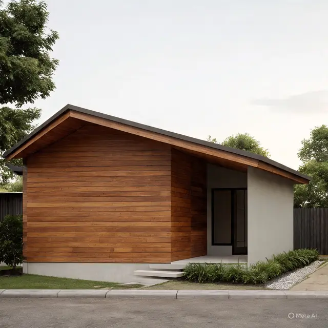 Rumah Sederhana 1 Air Aksen Kayu