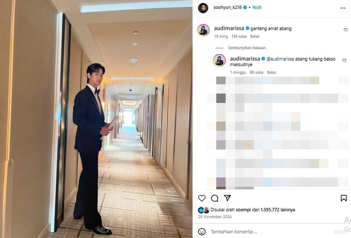Dulu Ngefans Berat, Kini Audi Marissa Terlihat Meralat Komentar-komentarnya di Instagram Kim Soo Hyun