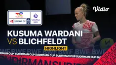 Berita video highlights kekalahan tunggal putri Indonesia, Putri Kusuma Wardani atas tunggal Denmark, Mia Blichfeldt di Grup C Piala Sudirman 2021, Rabu (29/09/2021).