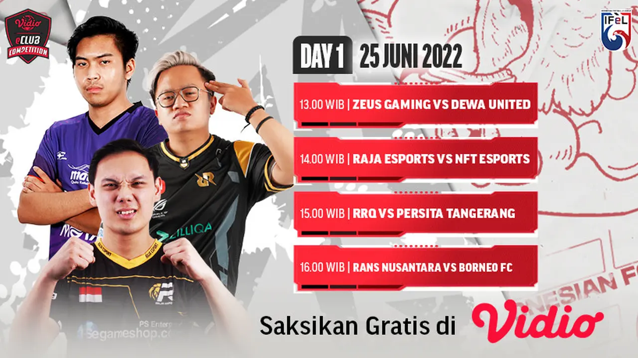 Nonton Keseruan Live Streaming Vidio eClub Competition Matchweek 4 Hari Ini di Vidio