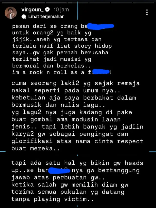 Unggahan Virgoun. (Foto: Dok. Instagram @virgoun_)