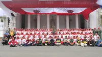 Inilah Paskibraka 2019 yang bertugas pada upacara HUT ke-74 RI di Istana Merdeka pada 17 Agustus 2019 (Aditya Eka Prawira/Liputan6.com)