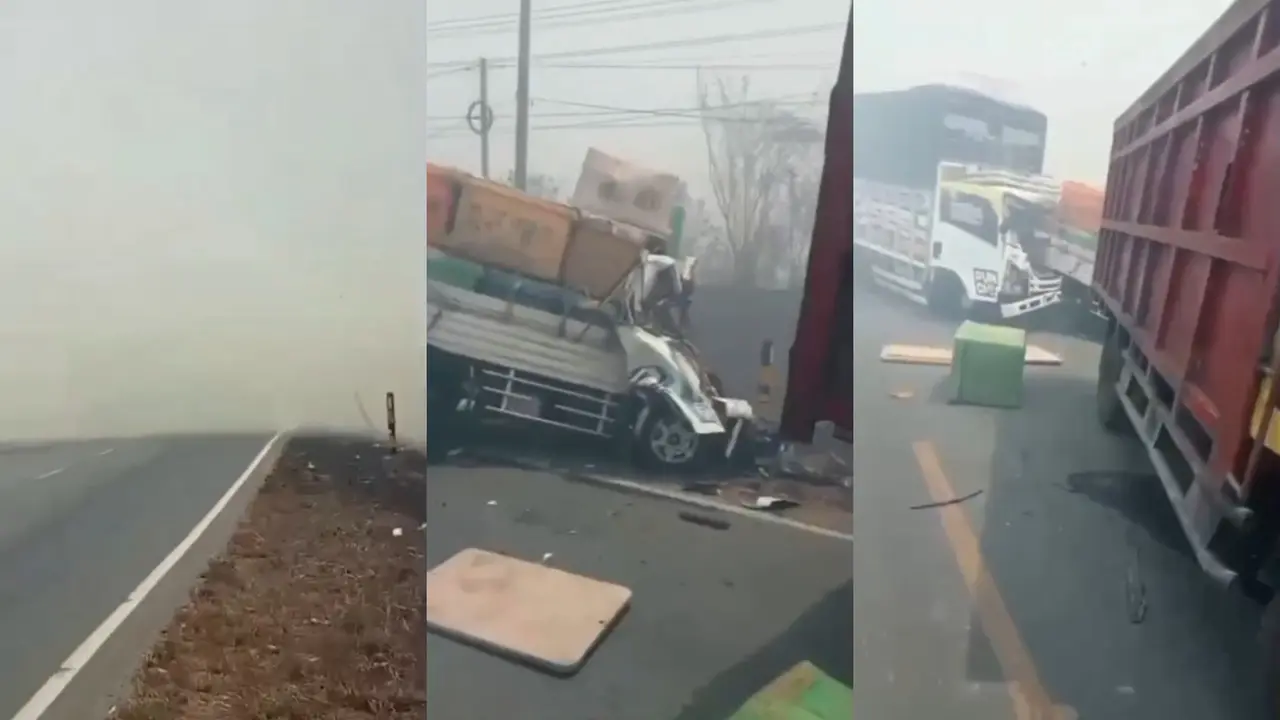 Kecelakaan Beruntun di Jalintim Lampung, 2 Orang Tewas dan 5 Luka Berat akibat Asap Tebal
