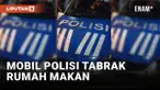 Mobil Patroli Polantas Tabrak Rumah Makan di Bolaang Mongondow