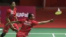 Fredy Setiawan/Dwiyoko pebulutangkis Indonesia meraih medali emas di nomor ganda putra SL3-SL4 setelah mengalahkan pasangan Korea pada Asian Para Games 2018 di Istora Senayan, Sabtu (13/10/2018).  (Bola.com/Peksi Cahyo)