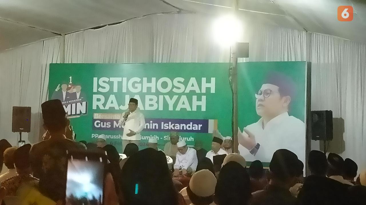 Calon wakil presiden nomor urut 01 Muhaimin Iskandar  kembali berkampanye di Banyuwangi (Hermawan Arifianto/Liputan6.com)