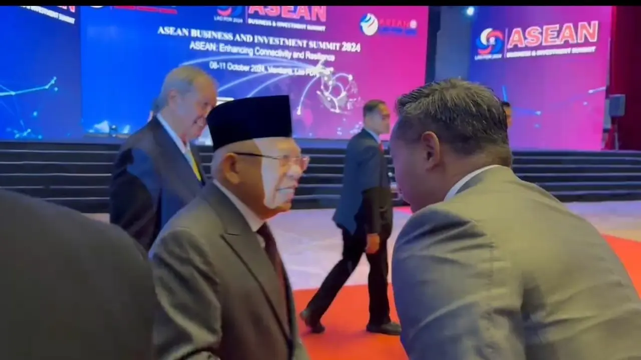 Ketua ASEAN Business Advisory Council (BAC) Indonesia Anindya Bakrie dan Wakil Presiden RI Ma’ruf Amin.
