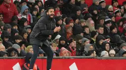 Pada empat laga pertama Ruben Amorim menjadi pelatih MU, Setan Merah hanya menang sekali. Sisanya dua kekalahan dan sekali imbang. (AFP/Oli Scarff)