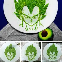 Di atas piring, lukisan ini tercipta dari alpukat yang telah dihancurkan. Keren banget! (Via: boredpanda.com)