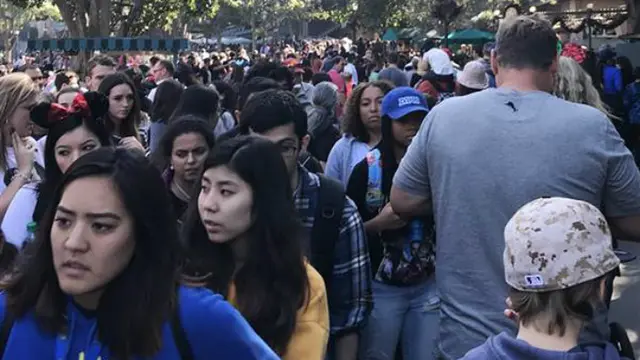 Padatnya pengunjung saat listrik padam Disneyland California