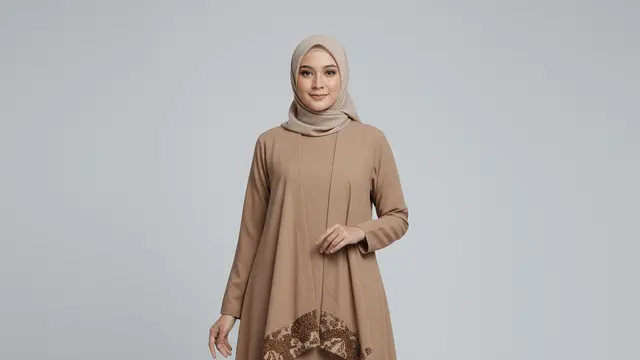 Model Gamis Batik Hijab Modern Model Cardy by Gemini