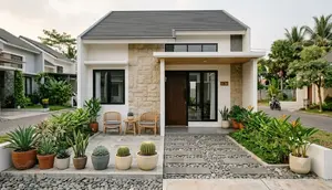 9 Kombinasi Tanaman dan Batu Alam yang Membuat Teras Minim Perawatan dan Cantik Maksimal
