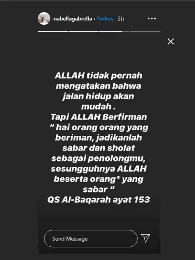 Nabella Gabrella adik Vicky Prasetyo curhat di Instagram terkait masalah yang menimpa kakaknya