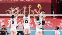 Timnas voli putra Indonesia akan menghadapi China pada babak 12 besar Asian Games 2023 di&nbsp;Linping Sports Centre Gymnasium, Jumat (22/9/2023) pukul 13:30 WIB. Indonesia lolos ke babak 12 besar setelah menjadi runner up Grup F setelah mengalahkan Afghanistan 3-0 (25-18, 25-21, 25-17). (foto: CGTN Sports)