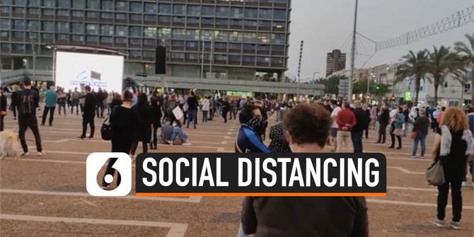 VIDEO: Demonstrasi di Israel dengan Metode Social Distancing
