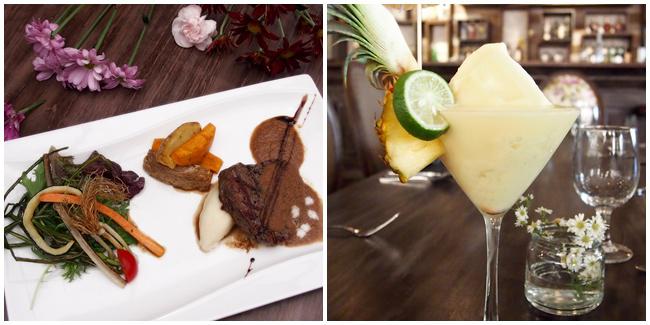 Fillet Mignon Steak & Pina Colada Frozen Cocktail 