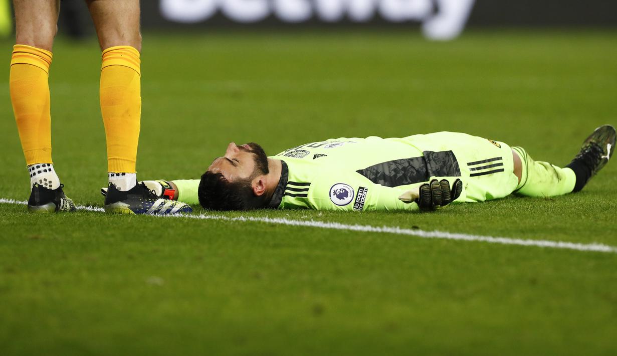 Laga Wolverhampton Wanderers kontra Liverpool itu pun berakhir dengan kemenangan Liverpool dengan skor 1-0. (AP Photo/Jason Cairnduff,Pool)