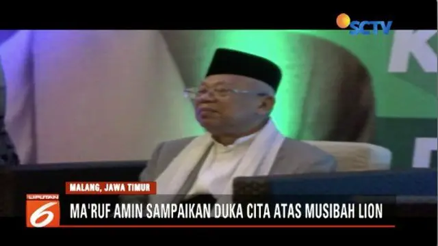 Lion Air Jatuh, Ma'ruf Amin Harap Jasa Penerbangan Tingkatkan Pengawasan Maskapai