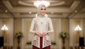 Inspirasi Model Kebaya Modern dengan Rok Plisket di 2025/ Ilustrasi AI