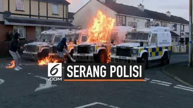 VIDEO: Aksi Nekat Lempar Bom Molotov ke Mobil Polisi Irlandia