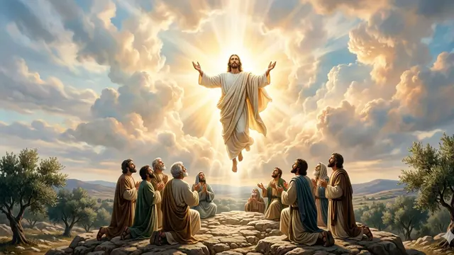Gambar Kenaikan Yesus Kristus (Foto: Gemini AI)