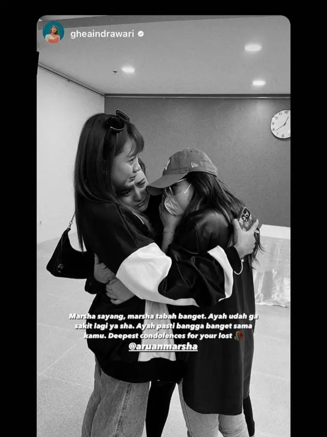 Ayah Marsha Aruan meninggal dunia