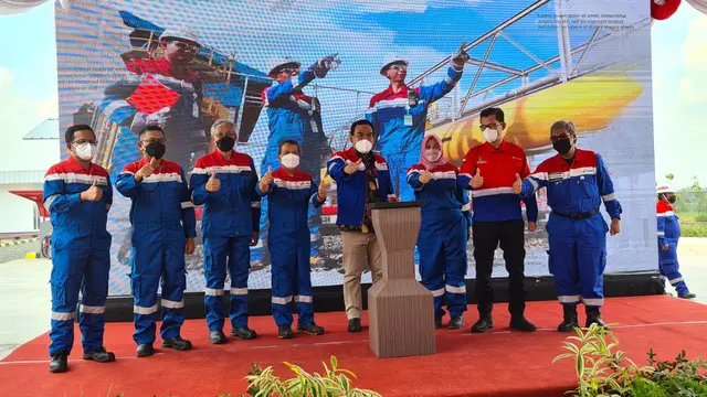 Peresmian Pembangunan Pipa Gas dan Mother Station (MS) Compressed Natural Gas (CNG) di Kecamatan Jiken, Kabupaten Blora, Jawa Tengah.