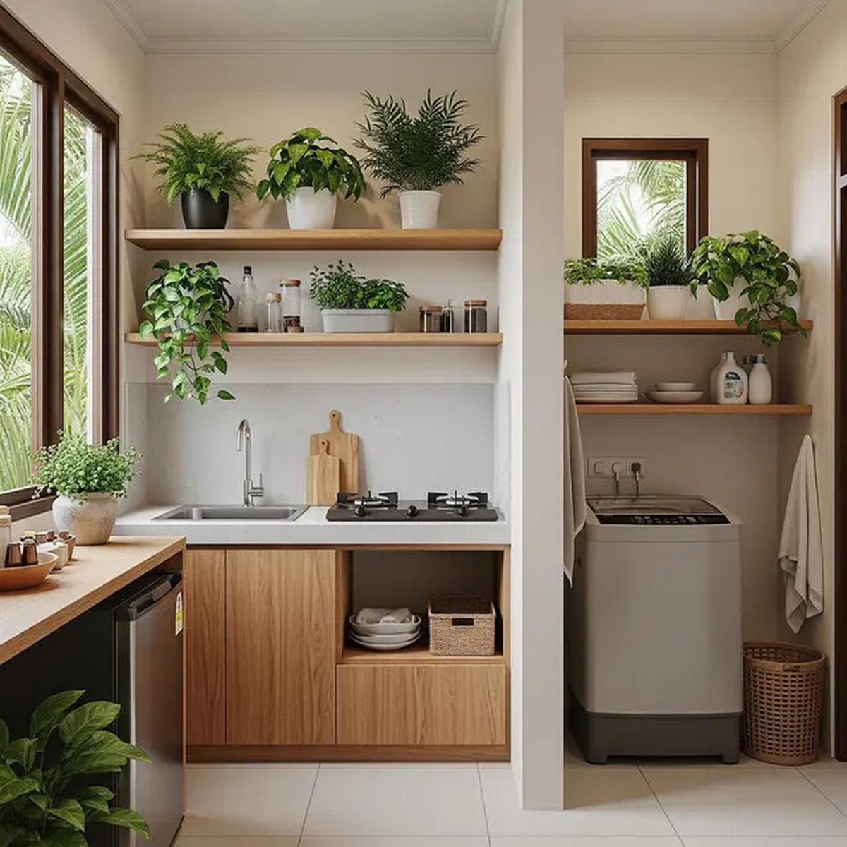 9 Model Dapur Mungil 1,5x2 Meter Rumah Type 21 yang Menyatu dengan Ruang Laundry