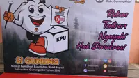 Komisi Pemilihan Umum (KPU) Kabupaten Gunungkidul meluncurkan maskot dan jingle (lagu tema) untuk Pilkada Serentak 2020. (Liputan6.com/ Hendro Ary Wibowo)