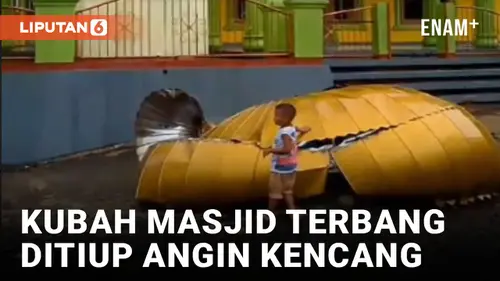 VIDEO: Dampak Cuaca Ekstrem, 2 Kubah Masjid Terbang dan Puluhan Rumah Rusak di Lebak