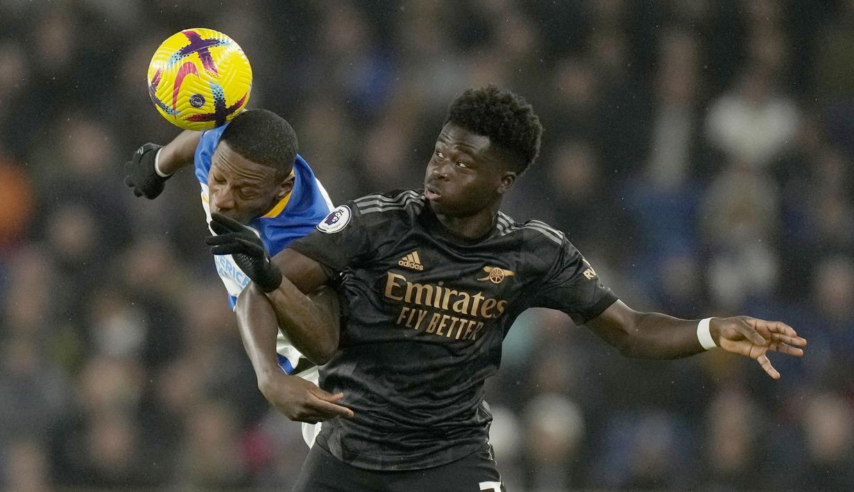 Arsenal belum terbendung di Liga Inggris. The Gunners sukses meraih tiga poin kala bertandang ke markas Brighton & Hove Albion pada pekan ke-18 Premier League 2022/2023. (AP Photo/Alastair Grant)