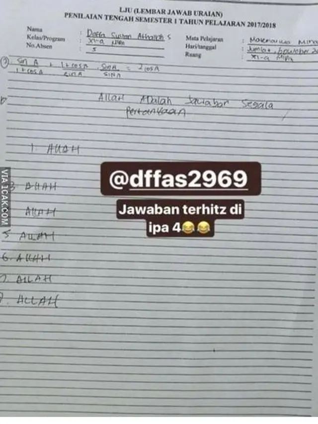6 Jawaban Absurd Murid saat Ulangan Matematika Ini Bikin Tepuk Jidat