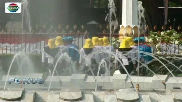 Para Calon Paskibrakanas 2017 melakukan gladi kader di Istana Merdeka, guna persiapan pada 17 Agustus mendatang.