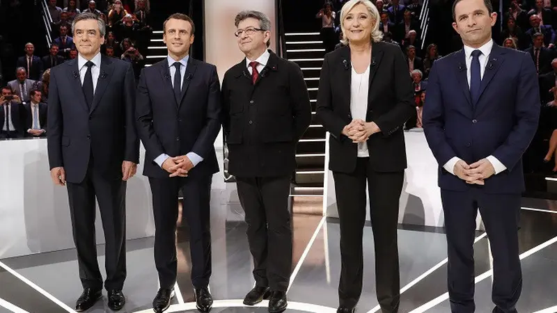 Para kandidat presiden Prancis dalam debat televisi perdana mereka
