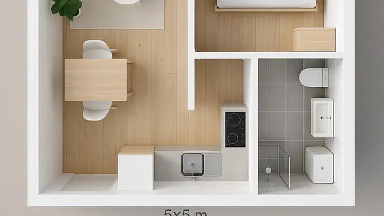 6 Inspirasi Desain Rumah 5x5 Meter dengan 1 Kamar Tidur